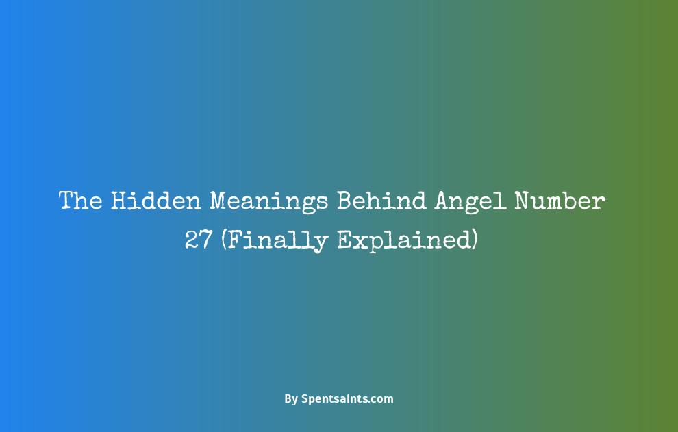 angel number 27 meaning