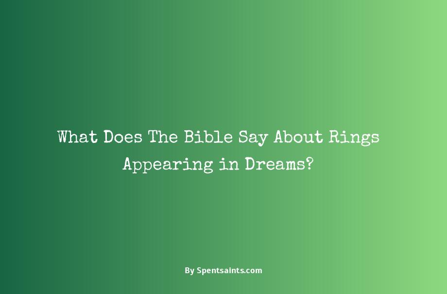 biblical meaning of ring in dreams