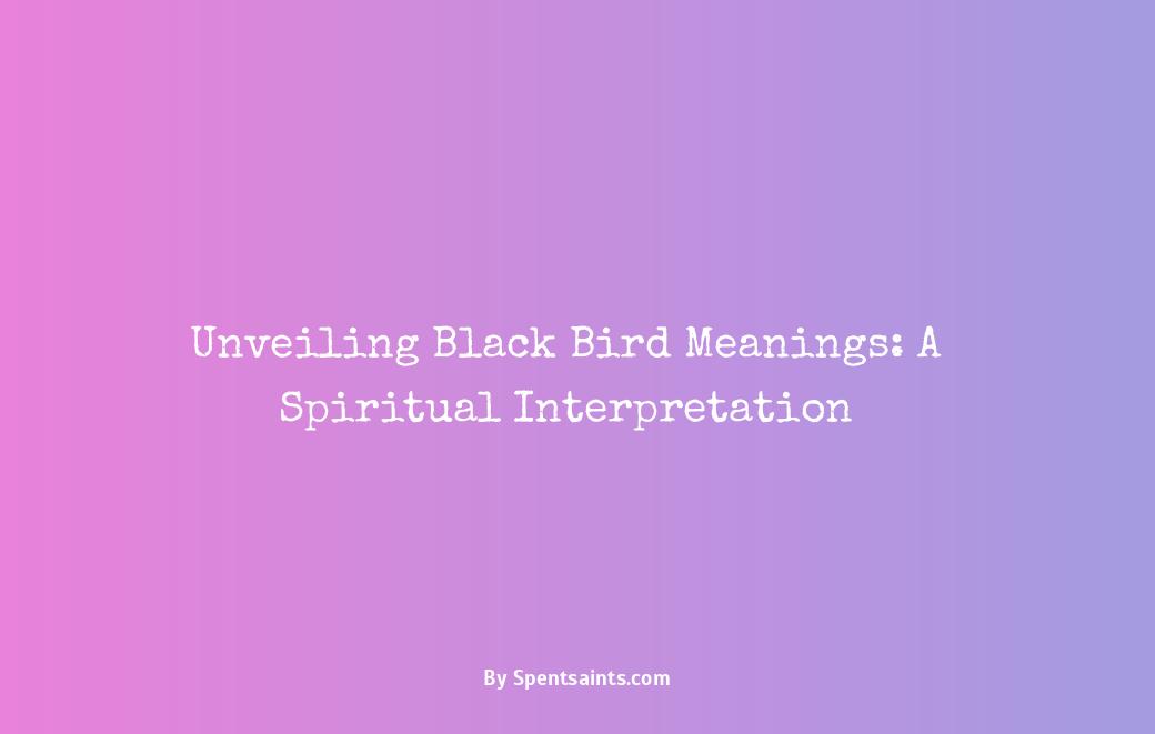 black bird meanings in spirituality