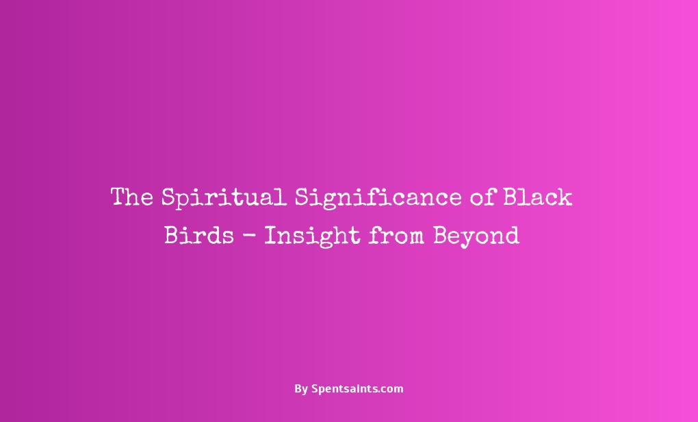 black birds spiritual meaning