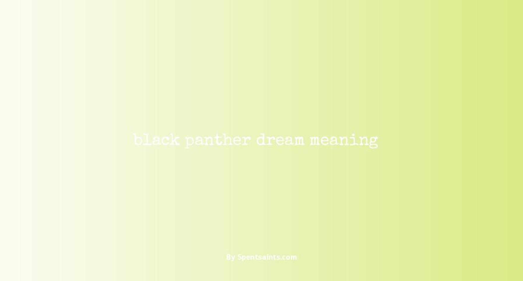 black panther dream meaning