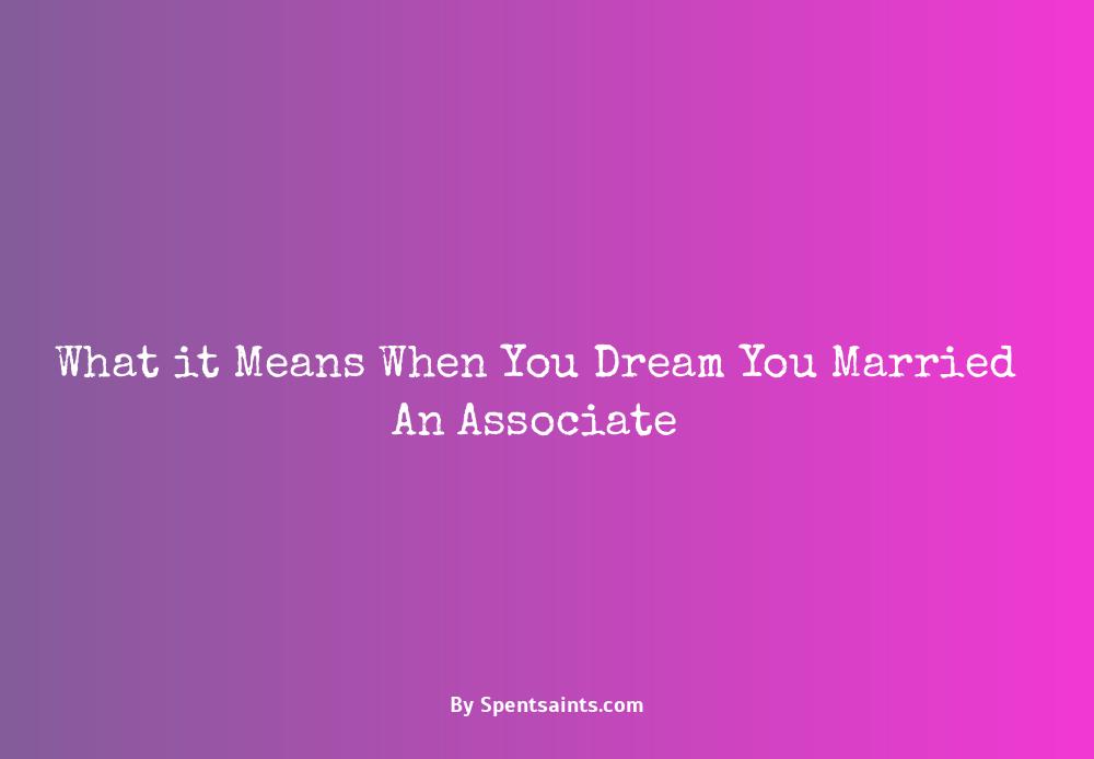 dream about marrying someone i know