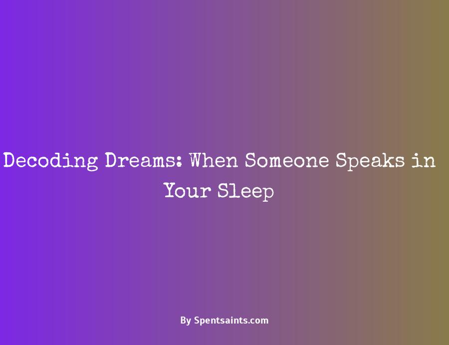 dream about someone telling you something