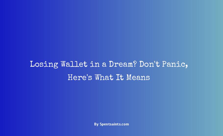 dream of losing wallet