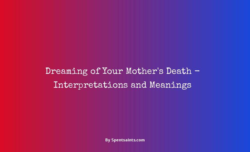 dream of mother's death