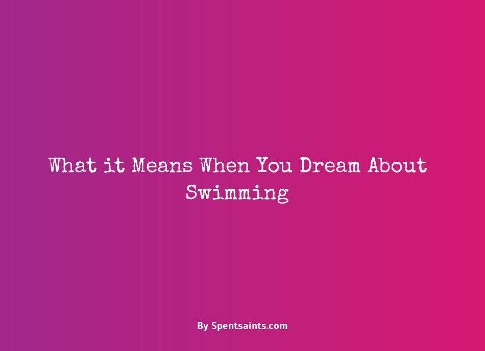 dream of swimming meaning