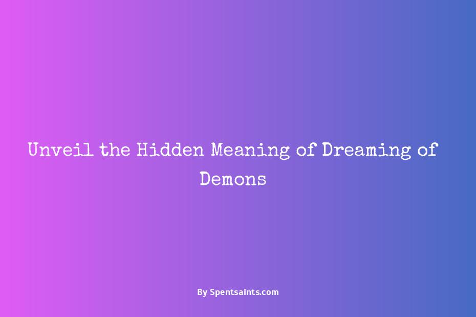 dreaming of demons meaning