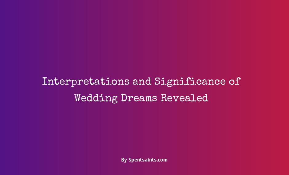 dreams about weddings what does it mean