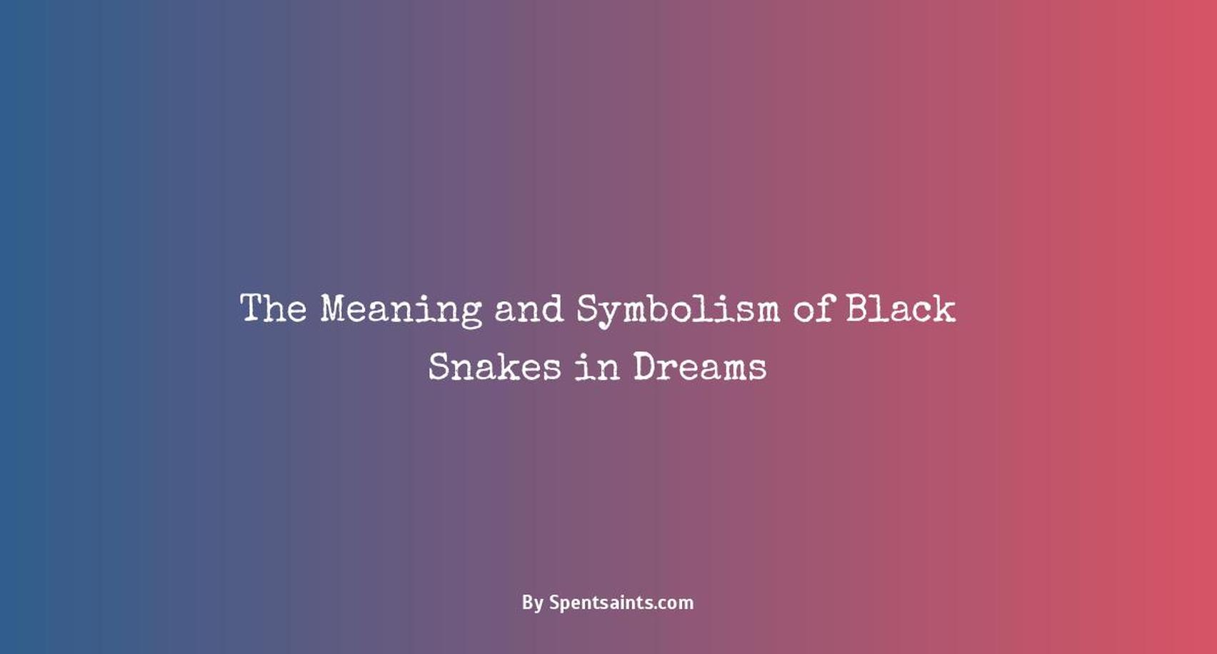 meaning of black snakes in dreams