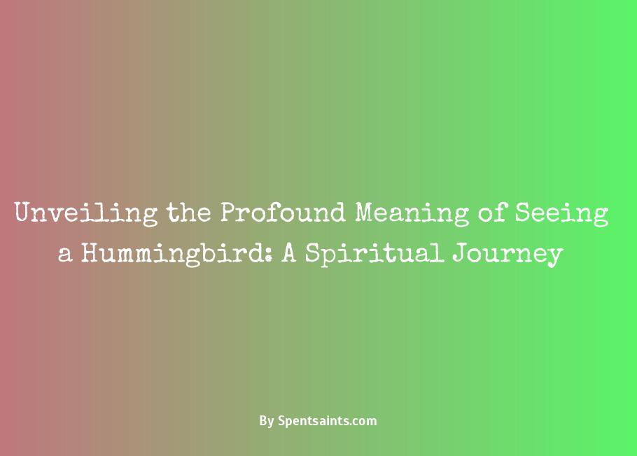 meaning of seeing a hummingbird