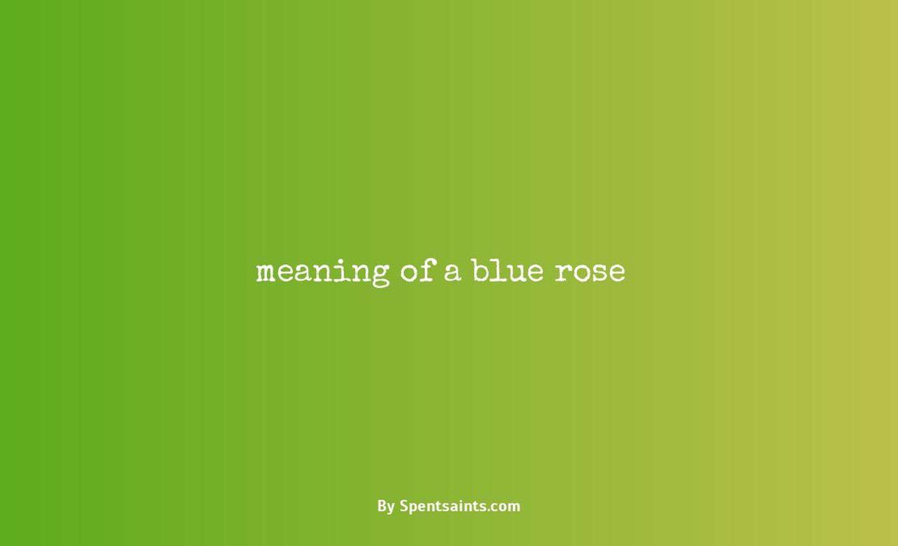 meaning of a blue rose
