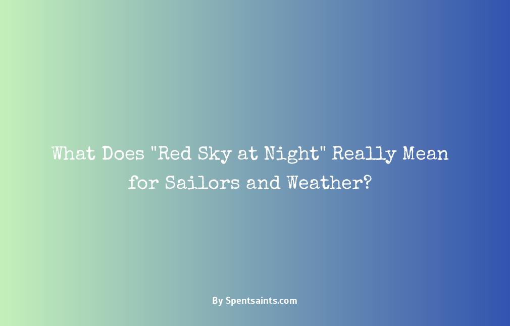 red sky at night meaning