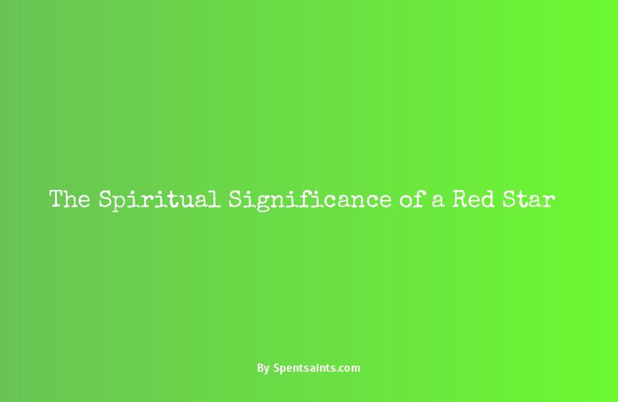 red star spiritual meaning