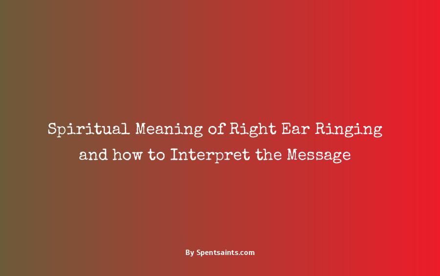 right ear ringing spiritual
