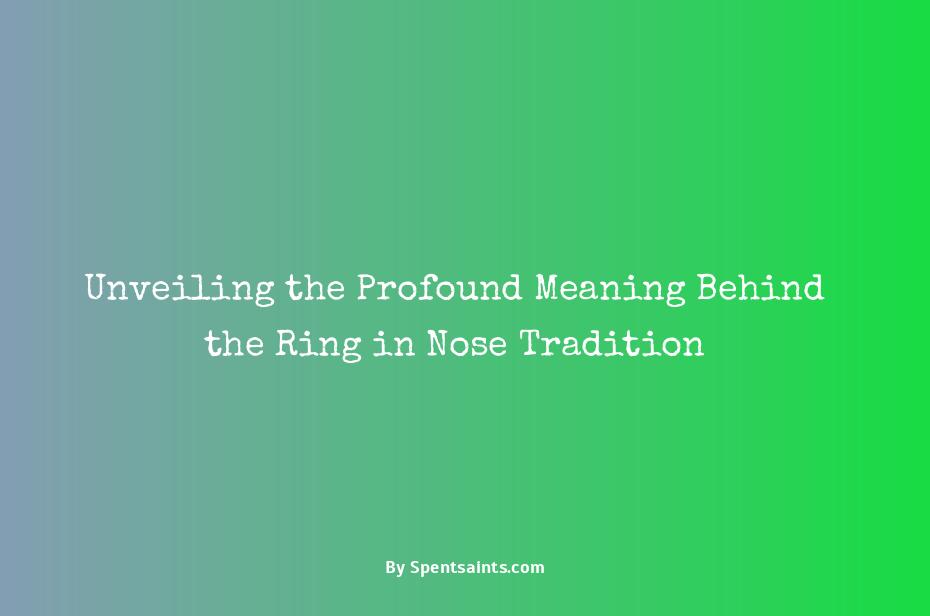 ring in nose meaning