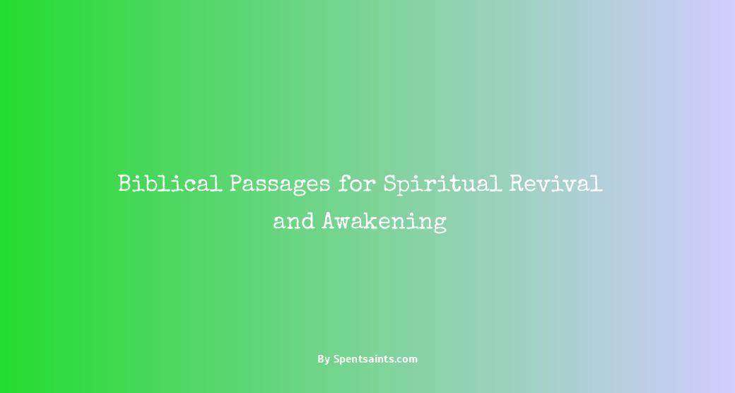 scriptures for revival and spiritual awakening