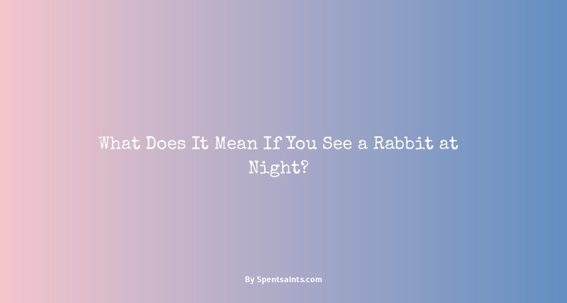 seeing a rabbit at night meaning