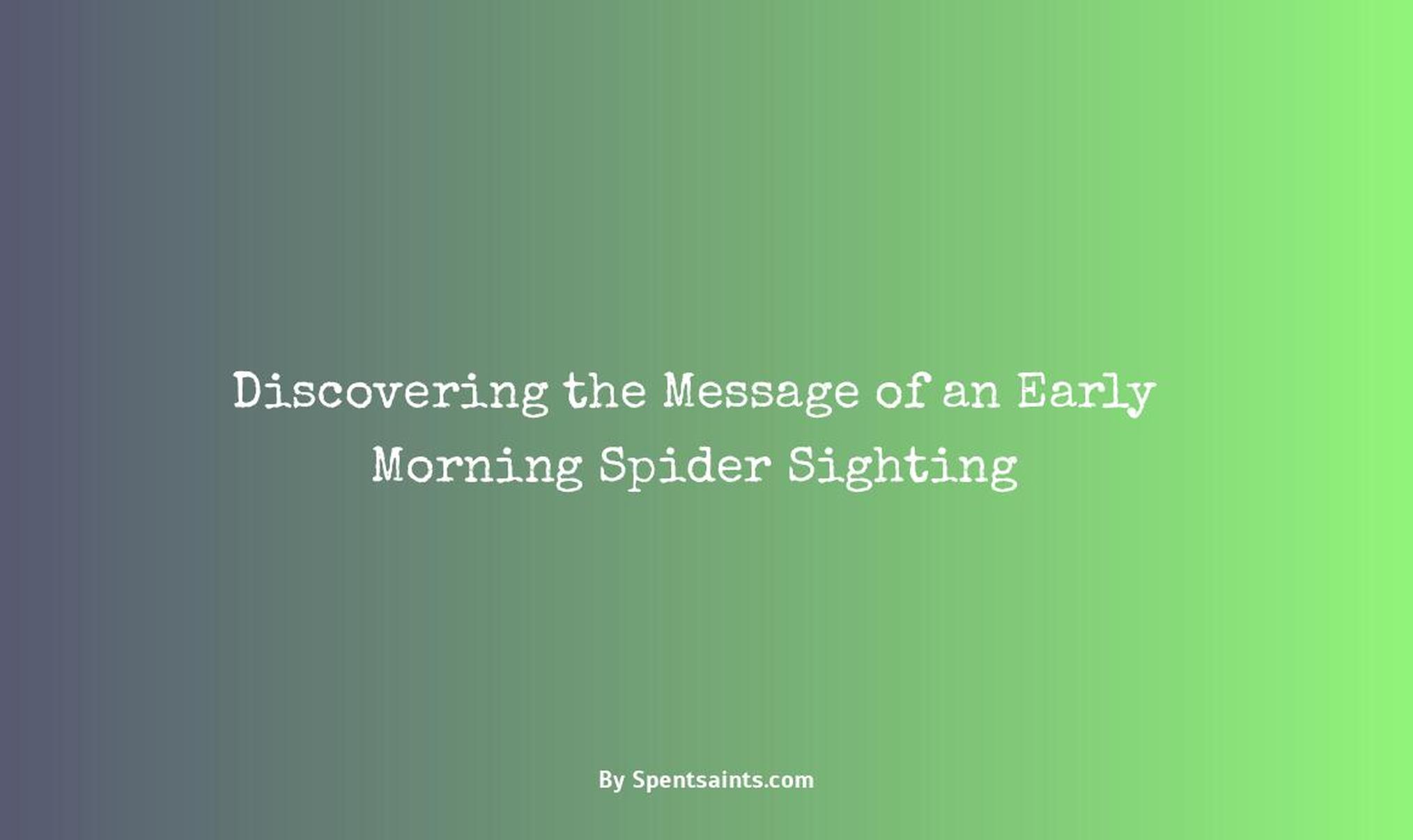 seeing a spider in the morning meaning