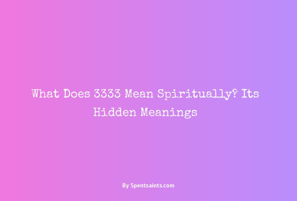 spiritual meaning of 3333