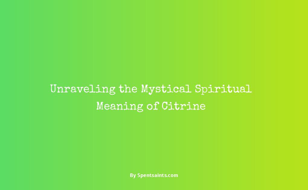 spiritual meaning of citrine