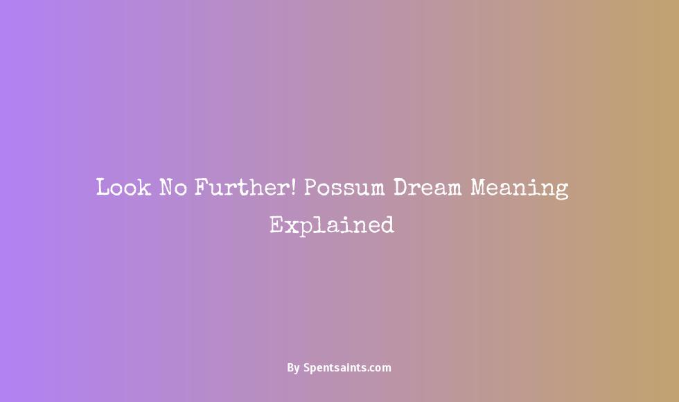 spiritual meaning of possum in a dream