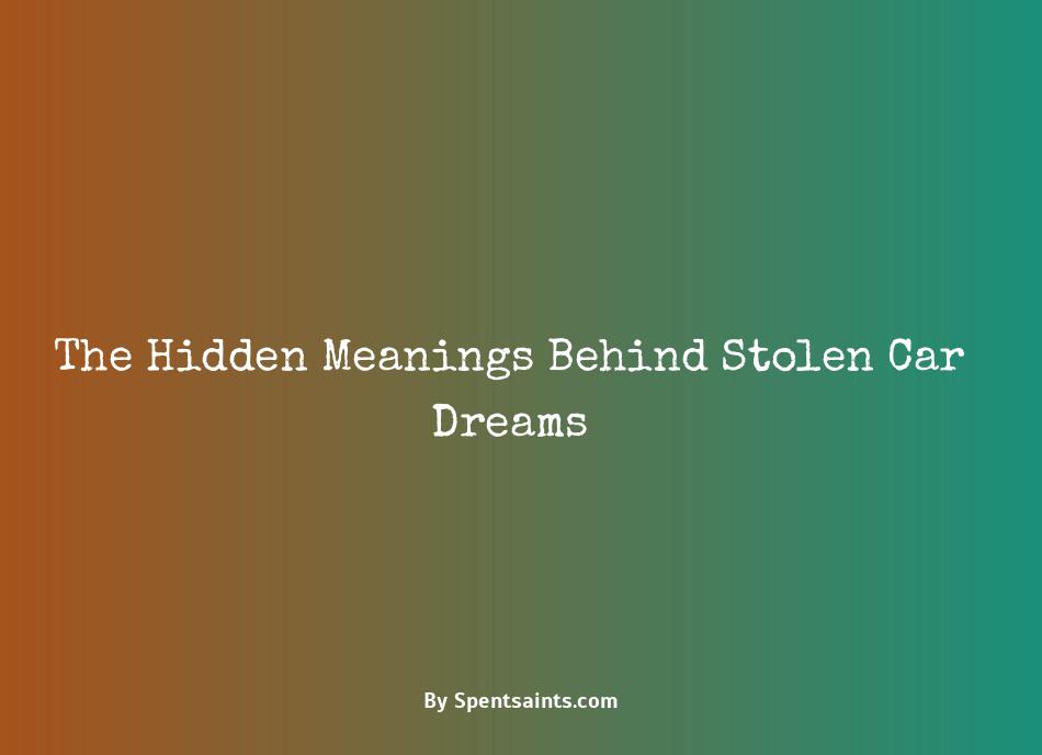stolen car dream dictionary