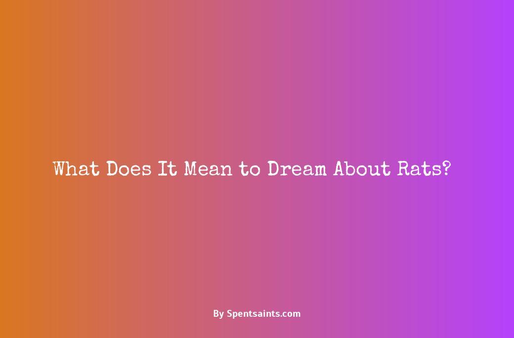 to dream about a rat