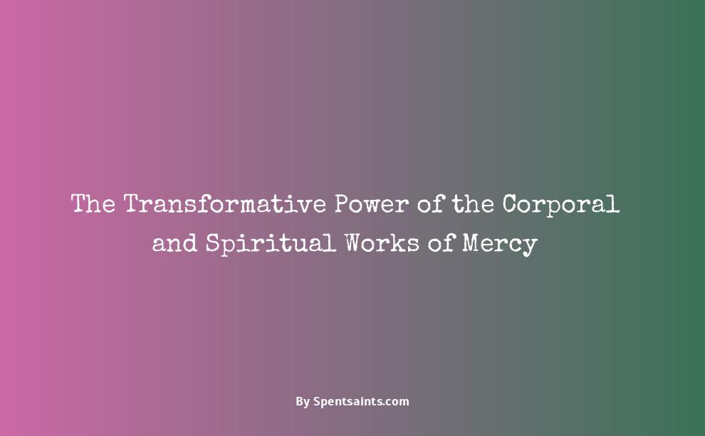 what are the corporal and spiritual works of mercy