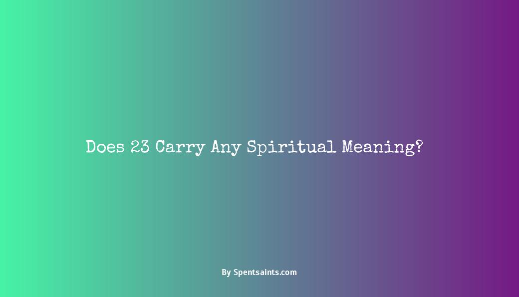 what does 23 mean spiritually