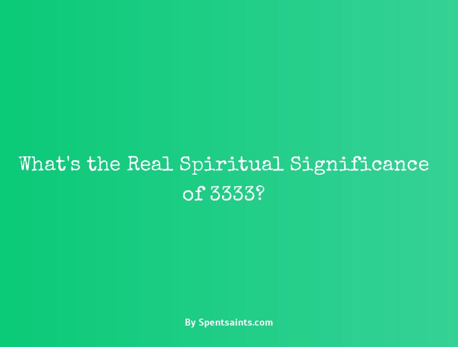 what does 3333 mean spiritually