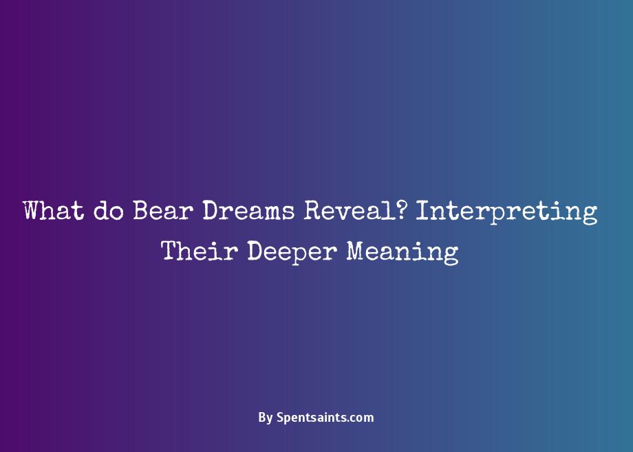 what does it mean when you dream about bears
