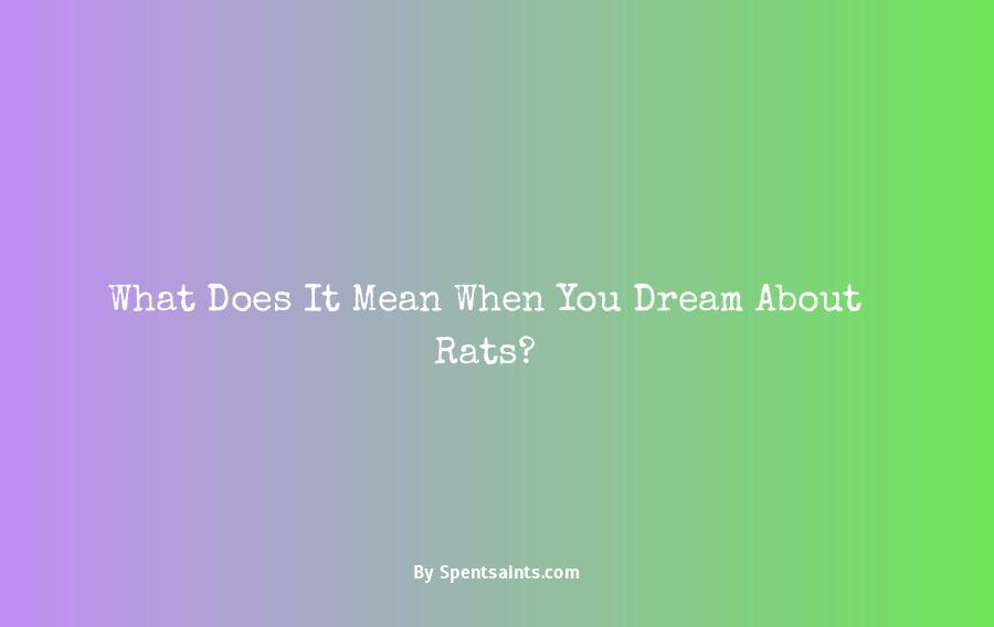what does it mean to dream a rat