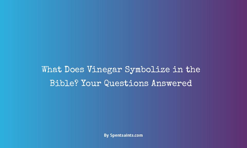 what does vinegar symbolize in the bible