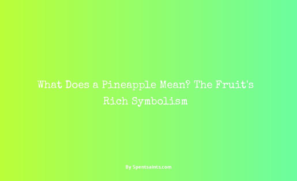 what does a pinapple mean