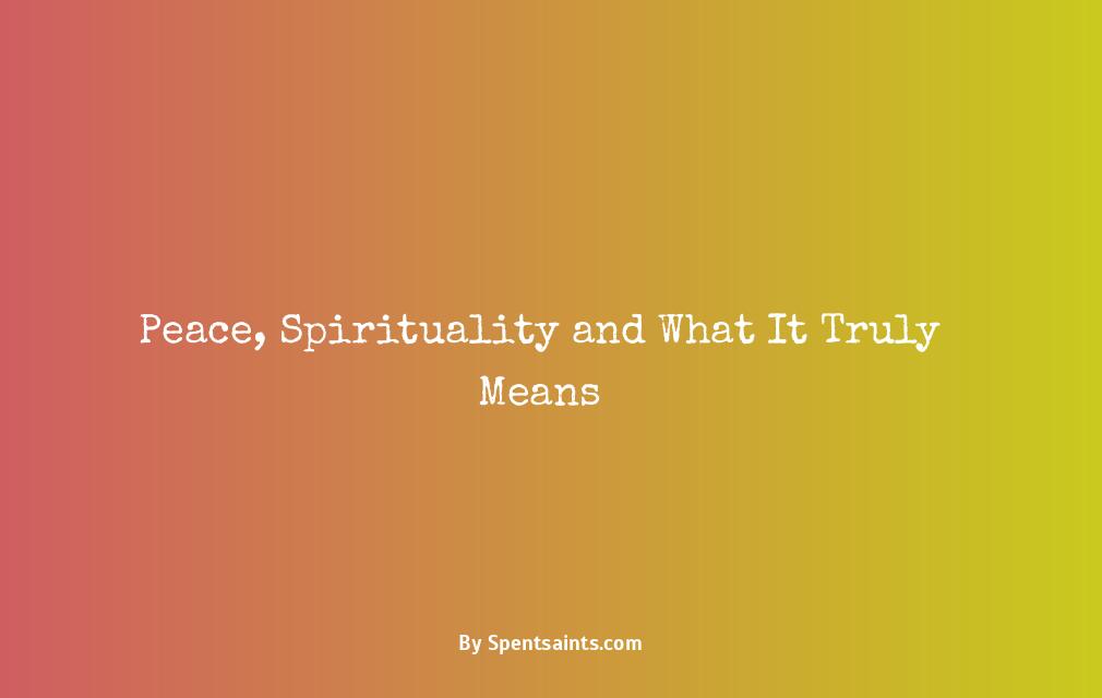 what is the spiritual meaning of peace